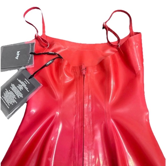NWT! KHY x Poster Girl Latex Dress Mini Red Sexy XXS - Picture 6 of 9
